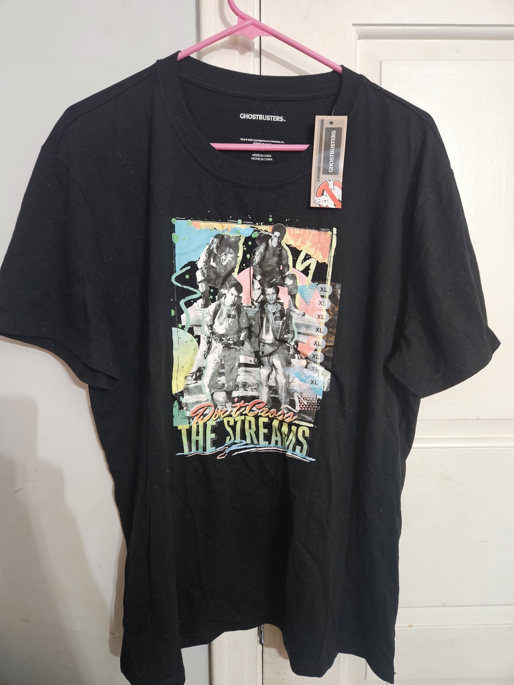 Ghostbusters Don't Cross The Streams Retro Neon Poster T-Shirt Men’s XL